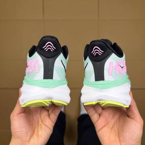 HOKA ONE ONE Clifton 9 Mint Green White Black Pink Yellow Running Shoe Running Sneakers (BS-86859)