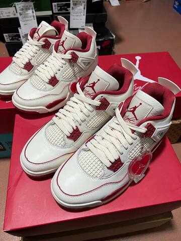 Jordan Air Jordan 4 Retro Valentines Day HV0823 108 Sail Sierra Red White Basketball Shoe (BS-87263)