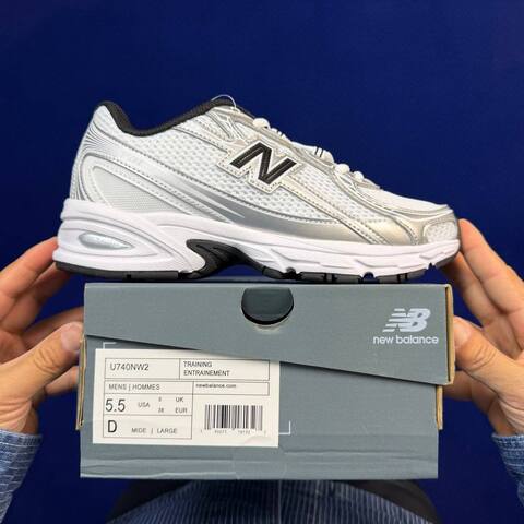 New Balance 740 U740NW2 White Silver Black EU 38 Running Shoe - Women's (BS-87091)