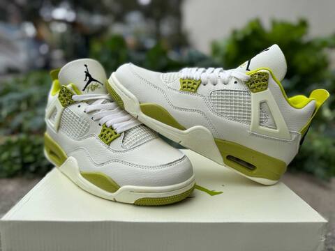 Jordan Air Jordan 4 J Balvin IW2872-700 Sail Bright Yellow Black Basketball Shoe (BS-87276)