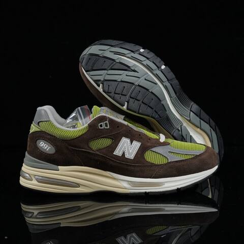 New Balance 991 V2 KITH x Danielle Cathari U991CK2 Brown Green Grey Cream White Sneaker (BS-87139)