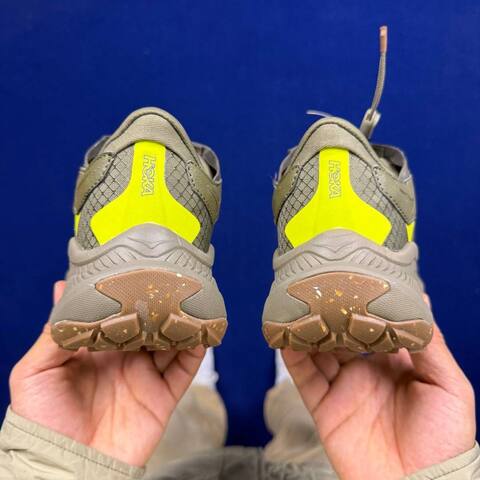 HOKA ONE ONE Project Transport Olive Neon Yellow Brown Trail Shoe Trail Running Sneakers (BS-86815)