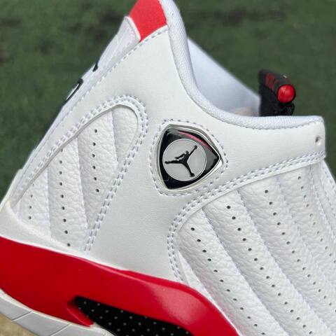 Jordan Air Jordan 14 Retro 487471 100 White Black Varsity Red US 8 5 UK 7 5 EUR 42 26 5cm BR 40 Basketball Shoe - Men's (BS-87334)