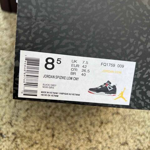 Jordan Spizike Low CNY FQ1759 009 Black Grey White Red EU 42 Basketball Shoe - Men's (BS-87280)