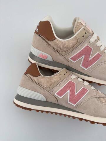 New Balance 574 ML574BCA Beige Pink Brown White Grey Sneaker (BS-87076)
