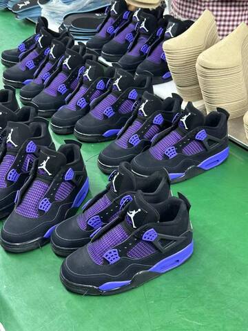 Jordan Air Jordan 4 Purple Thunder CT8527-018 Black Purple White US 8 5 Basketball Shoe (BS-87243)