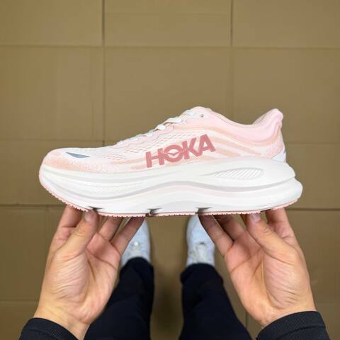 HOKA Bondi 9 Light Pink Off White Rose Running Shoe Running Sneakers (BS-86915)