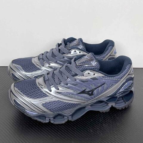 Mizuno Wave Prophecy LS D1d A251104 Navy Blue Silver Black Running Shoe Running Sneakers (BS-86782)