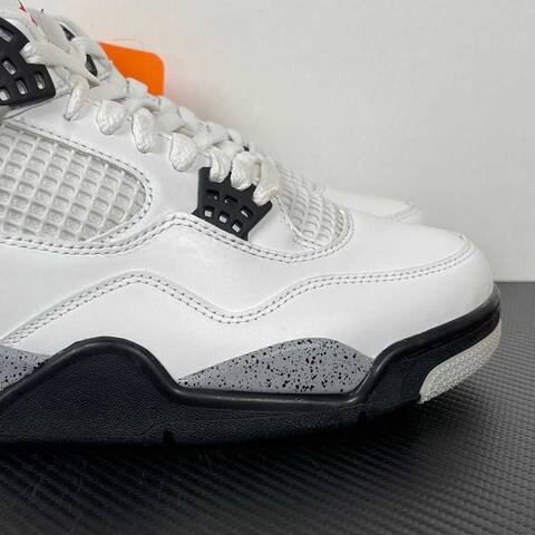 Jordan Air Jordan 4 Retro White Cement FV5029-100 White Black Grey Basketball Shoe (BS-87273)