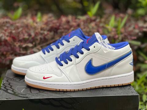 Jordan Air Jordan 1 Low SE IQ0400 100 White University Red Old Royal Blue EUR 42 Sneaker - Men's (BS-87167)