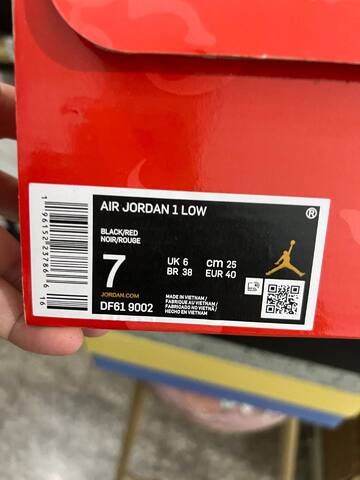 Jordan Air Jordan 1 Low DF61 9002 White Red Black Yellow EUR 40 Sneaker - Men's (BS-87227)