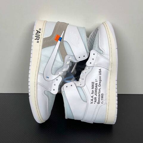 Jordan Air Jordan 1 Off White AA3834-100 White Red Black Basketball Shoe (BS-87146)