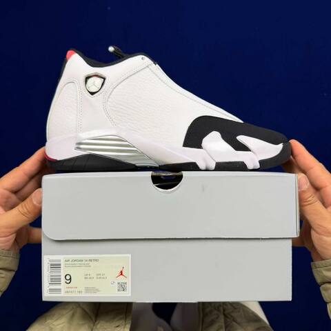 Jordan Air Jordan 14 Retro 487471-160 White Black Red Silver EU 42 5 Basketball Shoe - Men's (BS-87327)
