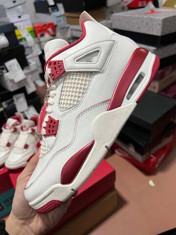 Jordan Air Jordan 4 Retro Valentines Day HV0823 108 Sail Sierra Red White Basketball Shoe (BS-87263)