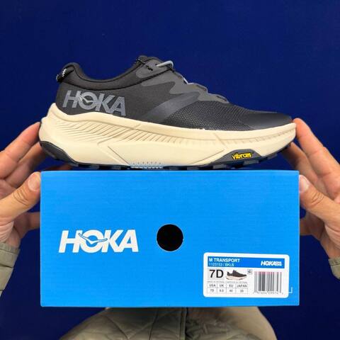 HOKA Transport Black Beige Grey Trail Shoe Trail Running Sneakers (BS-86838)
