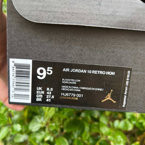 Jordan Air Jordan 10 Retro HOH HJ6779 001 Black Yellow EU 43 Basketball Shoe - Men's (BS-87067)