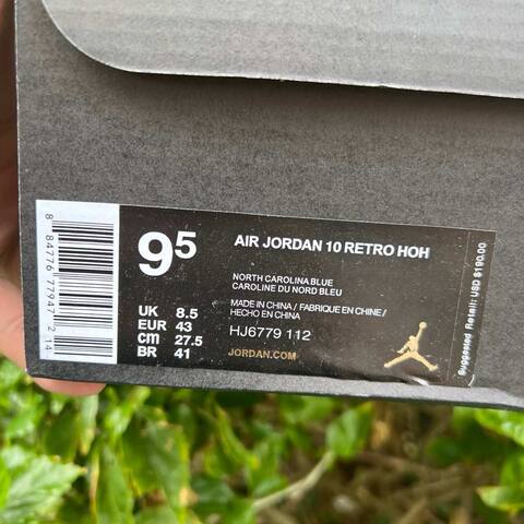 Jordan Air Jordan 10 Retro HOH HJ6779 112 White North Carolina Blue Yellow EU 43 Basketball Shoe - Men's (BS-87065)