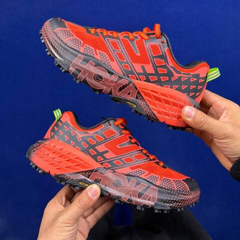 HOKA Speedgoat 2 Red Black Neon Green Trail Shoe Trail Running Sneakers (BS-86812)