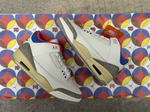 Jordan Air Jordan 3 Retro OG SP IB1482 100 White Black Sport Royal Red US 8 5 UK 7 5 EUR 42 26 5cm Basketball Shoe - Men's (BS-87342)