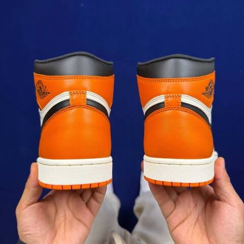 Jordan Air Jordan 1 Retro High OG Shattered Backboard DZ5485-008 Black Sail Orange USA 9 EU 42 5 UK 8 27cm Basketball Shoe - Men's (BS-87157)