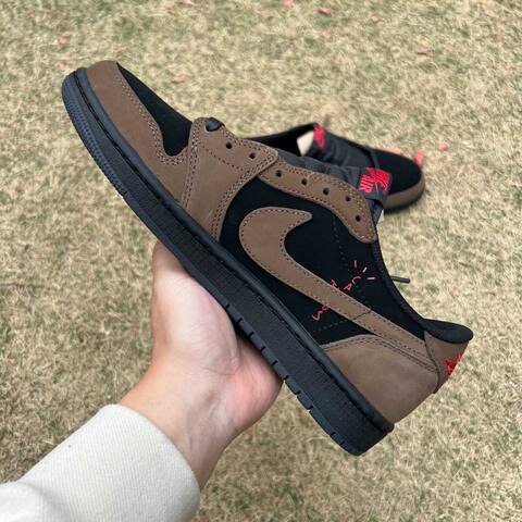Jordan Air Jordan 1 Low OG SP IB7109 005 Travis Scott Black Grey Brown USA 8 5 EU 42 UK 7 5 26 5 Cm Sneaker - Men's (BS-87204)
