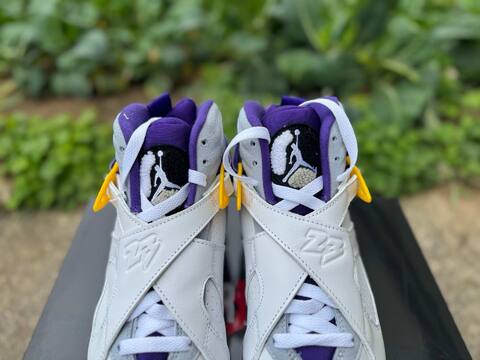 Jordan Air Jordan 8 305381-107 White Grey Yellow Purple Black Basketball Shoe (BS-87314)