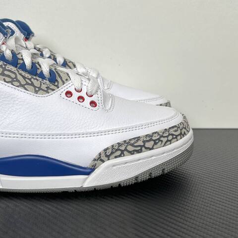 Jordan Air Jordan 3 True Blue 854262-106 White Blue Red Grey Basketball Shoe (BS-87338)