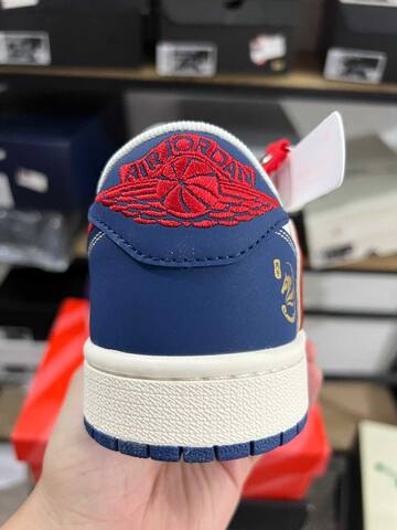 Jordan Air Jordan 1 Low Travis Scott CNY 2026 White Navy Red Gold Sneaker (BS-87214)