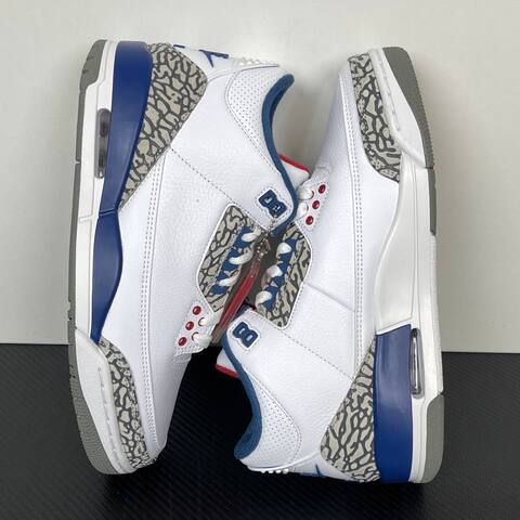 Jordan Air Jordan 3 True Blue 854262-106 White Blue Red Grey Basketball Shoe (BS-87338)