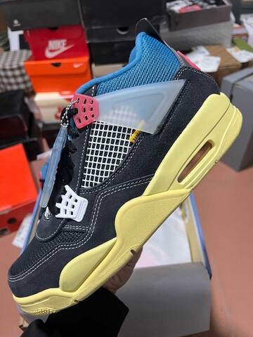 Jordan Air Jordan 4 Retro SP DC9533 001 Union Off Noir Black Blue Pink Cream White EU 42 5 Basketball Shoe - Men's (BS-87265)