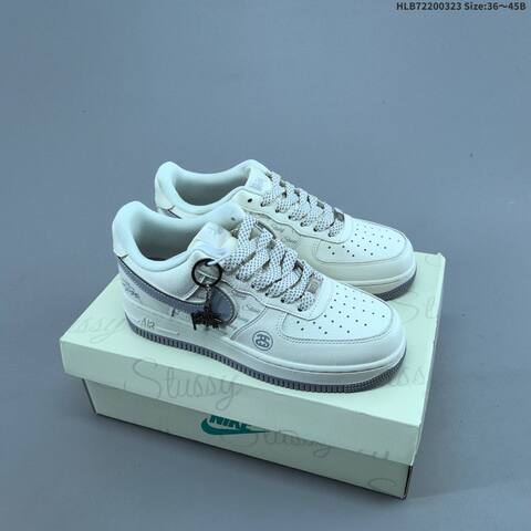 Nike Air Force 1 07 LV8 Stussy Off White Grey Black EU 36-45 Sneaker - Unisex (BS-61172)