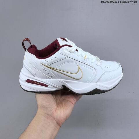 Nike Air Monarch IV Black White White Maroon Gold EU 36-45 Training Shoe - Unisex (BS-61628)