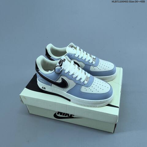 Nike Air Force 1 07 LV8 Off White Black Light Blue EU 36-45 Sneaker - Unisex (BS-60961)