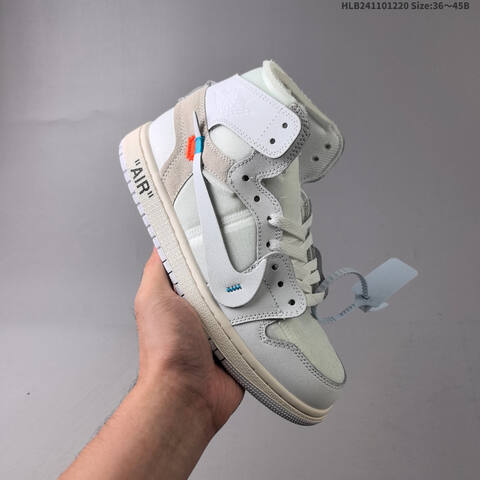 OFF-WHITE x Air Jordan 1 Retro High OG UNC AIR JORDAN 1 Aj1 Lifestyle (BS-67340)