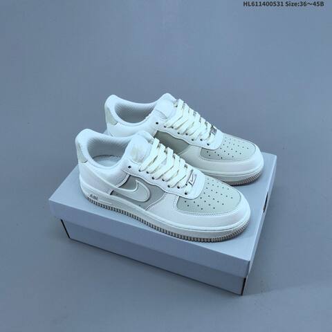Nike Air Force 1 07 LV8 White Light Grey Black Dark Grey EU 36-45 Sneaker - Unisex (BS-60054)