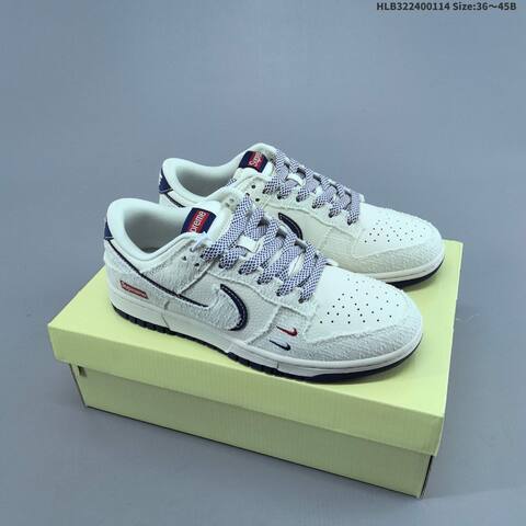 Nike SB Dunk Low Black White Grey Red EU 36-45 Skate Shoe - Unisex (BS-61996)
