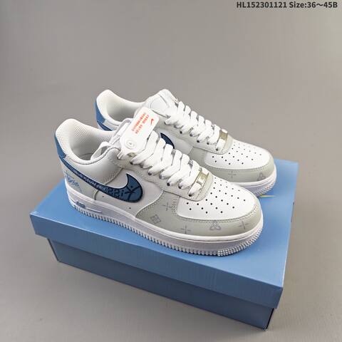 Nike Air Force 1 Low 07 White Light Grey Blue EU 36-45 Sneaker - Unisex (BS-63354)