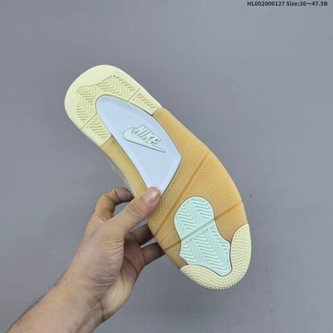 Off-White x Air Jordan 4 Retro Cream Sail OW AIR JORDAN 4 Aj4 Lifestyle (BS-66801)