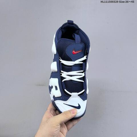 Nike Air More Uptempo Low White Navy Blue EU 36-45 Basketball Shoe - Unisex (BS-61042)