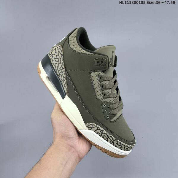 Jordan Air Jordan 3 Retro olive green / black / white / gum 36~47.5 basketball