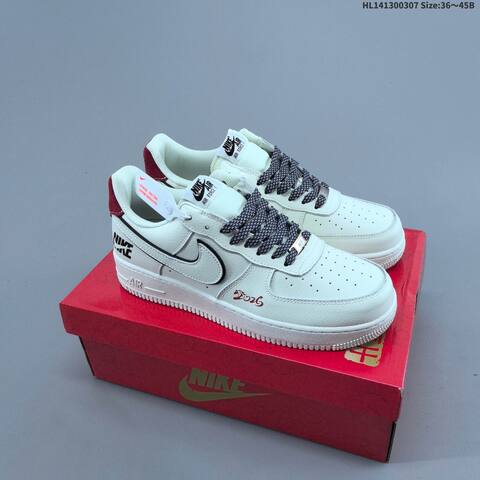 Nike Air Force 1 07 Low White Red Black Gold EU 36-45 Sneaker - Unisex (BS-61450)