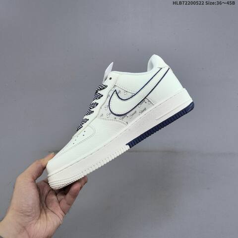 Nike Air Force 1 07 LV8 Stussy Off White Navy Red Light Blue EU 36-45 Sneaker - Unisex (BS-60227)
