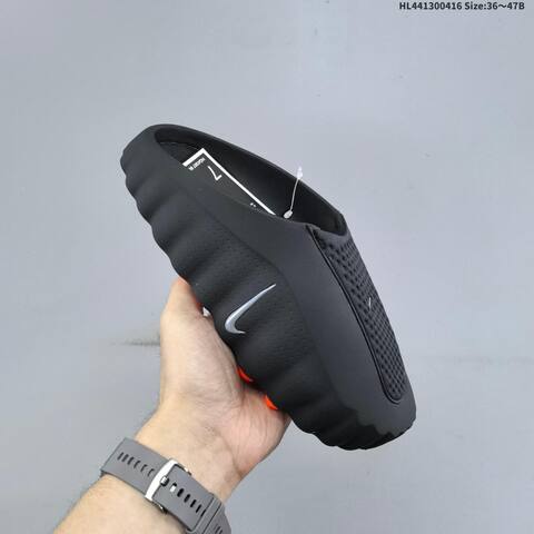 Nike Mind 001 HQ4307-600 Black Light Grey Silver Orange EU 36-47 Slides - Unisex (BS-60696)