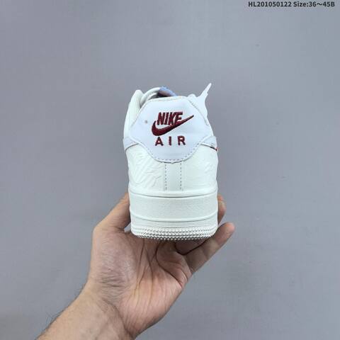Nike Air Force 1 07 Low Off White White Burgundy EU 36-45 Sneaker - Unisex (BS-61824)