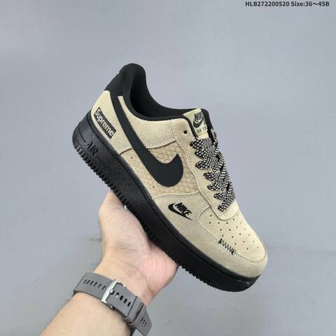 Nike Air Force 1 07 Low Supreme Beige Black EU 36-45 Sneaker - Unisex (BS-60243)