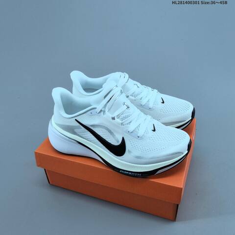 Nike Air Zoom Pegasus 42 Flyknit White Black Purple Neon Green EU 36-45 Running Shoe - Unisex (BS-61486)
