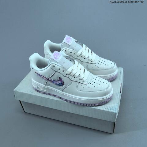 Nike Air Force 1 Low Off White Pink Purple White EU 36-40 Sneaker - Unisex (BS-61306)