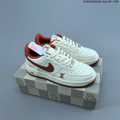 Nike Air Force 1 07 Low Off White Black Orange EU 36-45 Sneaker - Unisex (BS-61596)