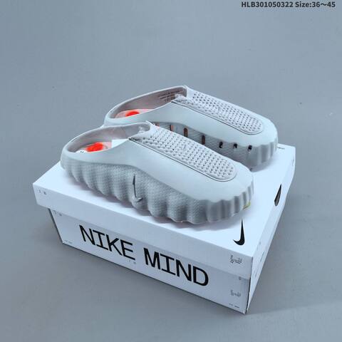 Nike Mind 001 Recovery Slide Light Grey Silver Red EU 36-45 Slides - Unisex (BS-61199)