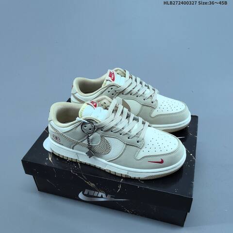 Nike Dunk Low Beige White Red Khaki EU 36-45 Skate Shoe - Unisex (BS-61106)